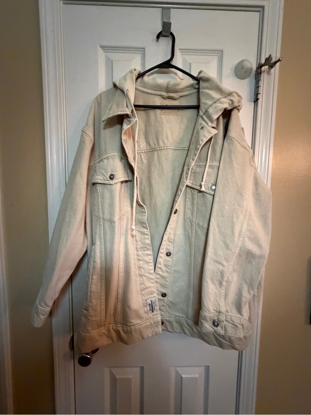 Women’s Cream Hooded Jacket - Lightweight Canvas Coat Detroit Lions